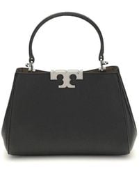 Tory Burch - Eleanor Mini Schwarze Leder-Satchel - Lyst