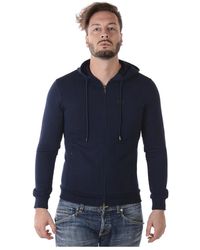 Emporio Armani - Hoodies & Sweatvesten ,Blauw ,Zip-Through Sweatshirt - Lyst