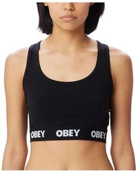 Obey - Tops ,Zwart ,Cropped Tank - Lyst