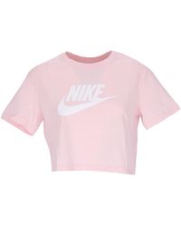Nike - Fitness ,Roze ,Katoen Essential Crop Icon T-Shirt - Lyst