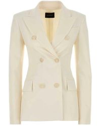 ANDAMANE - Ivory Stretch Gabardine Blazer - Lyst