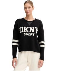 DKNY - Logo Gebreide Pullover - Lyst