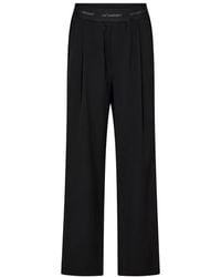 co'couture - Broeken ,Zwart ,Polyester Amina Cc Logo Shimmer Pant - Lyst