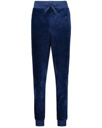 Moschino - Samt Kordelzug Taille Logo Hose - Lyst