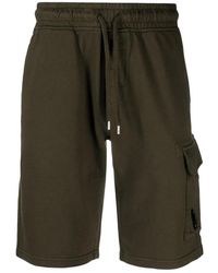 C.P. Company - Leichte fleece-shorts in grün - Lyst