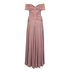 Elisabetta Franchi Long Pleated Lame Dress - Roze