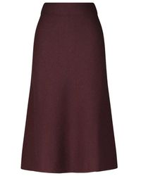 Jil Sander - Wollen A-Lijn Midi Rok - Lyst