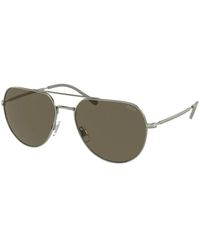 Ralph Lauren - Metallrahmen-sonnenbrille mit braunen gläsern - Lyst