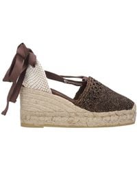 Espadrilles - Schoenen ,Bruin ,Bruine Touw Sandalen Met Bedekte Hak - Lyst