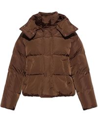 DSquared² - Jassen ,Bruin ,Gewatteerd Jack Met Afneembare Capuchon - Lyst