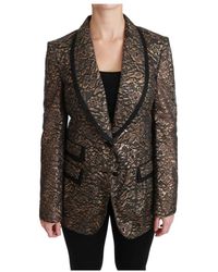 Dolce & Gabbana - Schwarzer Spitzenblazer Mantel Blujacke - Lyst