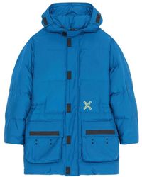 KENZO - Jassen ,Blauw ,Leer Sport Down Jacket - Lyst