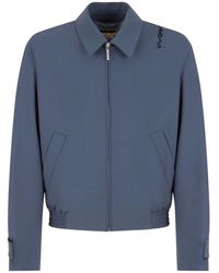 Marni - Graue Wolljacke Mit Bestickten Details - Lyst