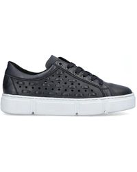 Rieker - Schoenen ,Blauw ,Leer Blauwe Leren Sneakers - Lyst