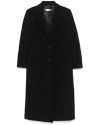Alberto Biani - Zwarte Wollen Jas Met Pieklapels - Lyst