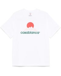 CASABLANCA - T-Shirt Mit Grafikdruck Und Rundhalsausschnitt - Lyst