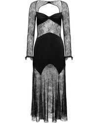 Nina Ricci - Kleedjes ,Zwart ,Lang Open Hals Kant - Lyst