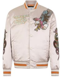 Philipp Plein - Shiny Satin Bomber Tattoo Patches Strass - Lyst