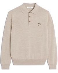 Maison Kitsuné - Truien & Vesten ,Wol Bold Fox Head Patch Polo Jumper - Lyst