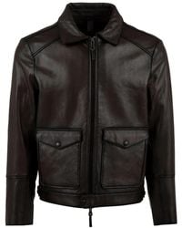 The Jack Leathers - Lederjacken mit doppeltem reißverschluss und fronttaschen - Lyst