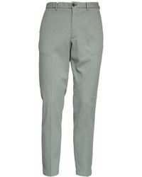 BRIGLIA - Broeken ,Groen ,Leer Slim-Fit Broeken - Lyst