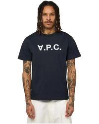 A.P.C. - Tops ,Blauw ,Katoen Standard Grand Vpc T-Shirt - Lyst