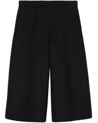 Gucci - Broeken ,Zwart ,Wol Wijde Pijpen Cropped Broek - Lyst