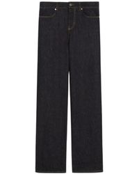 Max Mara - Jeans ,Blauw ,Katoen Blauwe Straight Leg Jeans Met Zakken - Lyst