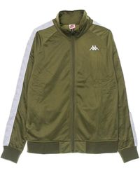 Kappa - Jassen ,Groen ,Polyester Slim Trainingsjack Groen Militair/Wit - Lyst