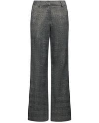 Silvian Heach - Broeken ,Grijs ,Polyester Wijde Broek Met Ruitpatroon - Lyst