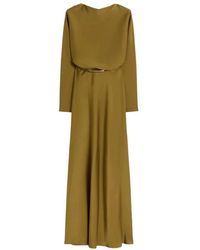Max Mara - Kleedjes ,Groen ,Satijn Msepentola Jurk - Lyst