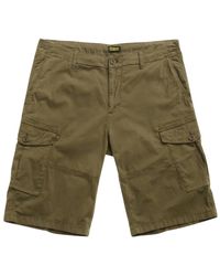 Blauer - Korte Broeken ,Groen ,Easton Geverfde Cargo Shorts - Lyst