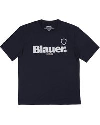 Blauer - Tops ,Blauw ,Polyester Polyester T-Shirt Met Logoprint - Lyst