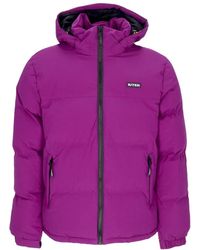 Iuter - Jassen ,Paars ,Polyester Paarse Puffer Donsjas Met Verstelbare Capuchon - Lyst