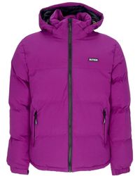 Iuter - Jassen ,Paars ,Polyester Paarse Puffer Donsjas Met Verstelbare Capuchon - Lyst