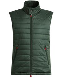 Kiton - Jassen ,Groen ,Polyester Technische Gewatteerde Vest - Lyst