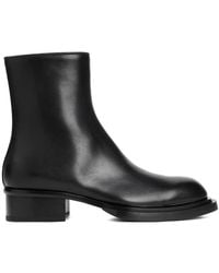 McQueen - Schoenen ,Zwart ,Leer Zwarte Enkellaarsjes Ronde Neus Rits - Lyst