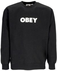 Obey - Premium Fleece Crewneck Sweatshirt Schwarz - Lyst