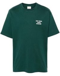Drole de Monsieur - Grünes t-shirt mit slogan-print und rundhalsausschnitt - Lyst