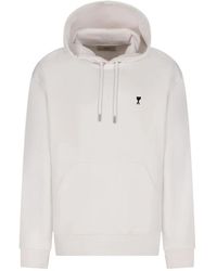 Ami Paris - Hoodies & Sweatvesten ,Wit ,Molleton Tactische Jas - Lyst
