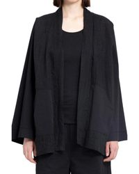 Thom Krom - Chaqueta kimono de lino negro - Lyst