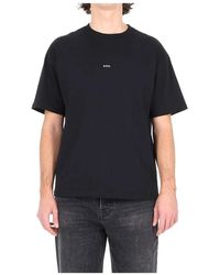 A.P.C. - Tops ,Zwart ,Katoen Boxy Micro Logo T-Shirt - Lyst