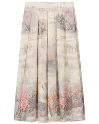 Riani - Geplooide Midi Rok - Lyst