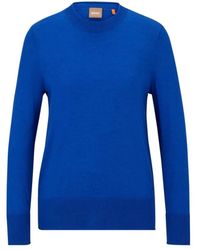 BOSS - Round-Neck Knitwear - Lyst