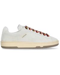 Lanvin - Schoenen ,Wit ,Leer Suede Curb Lite Sneakers - Lyst