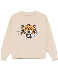 KENZO - Hoodies & Sweatvesten ,Katoen Happy Tiger Geborduurde Sweatshirt - Lyst