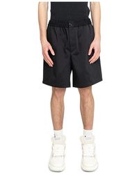 Ami Paris - Schwarze shorts mit elastischem bund - Lyst