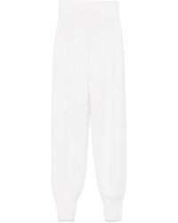 Chloé - Broeken ,Wit ,Wol Wollen Gebreide Broek - Lyst