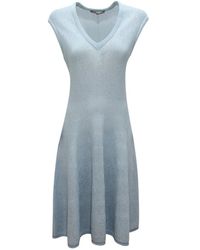 D.exterior - Kleedjes ,Blauw ,Vanisè Lux Midi Jurk - Lyst