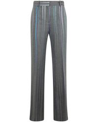 Alberta Ferretti - Broeken ,Veelkleurig ,Wol Gestreepte Broek - Lyst
